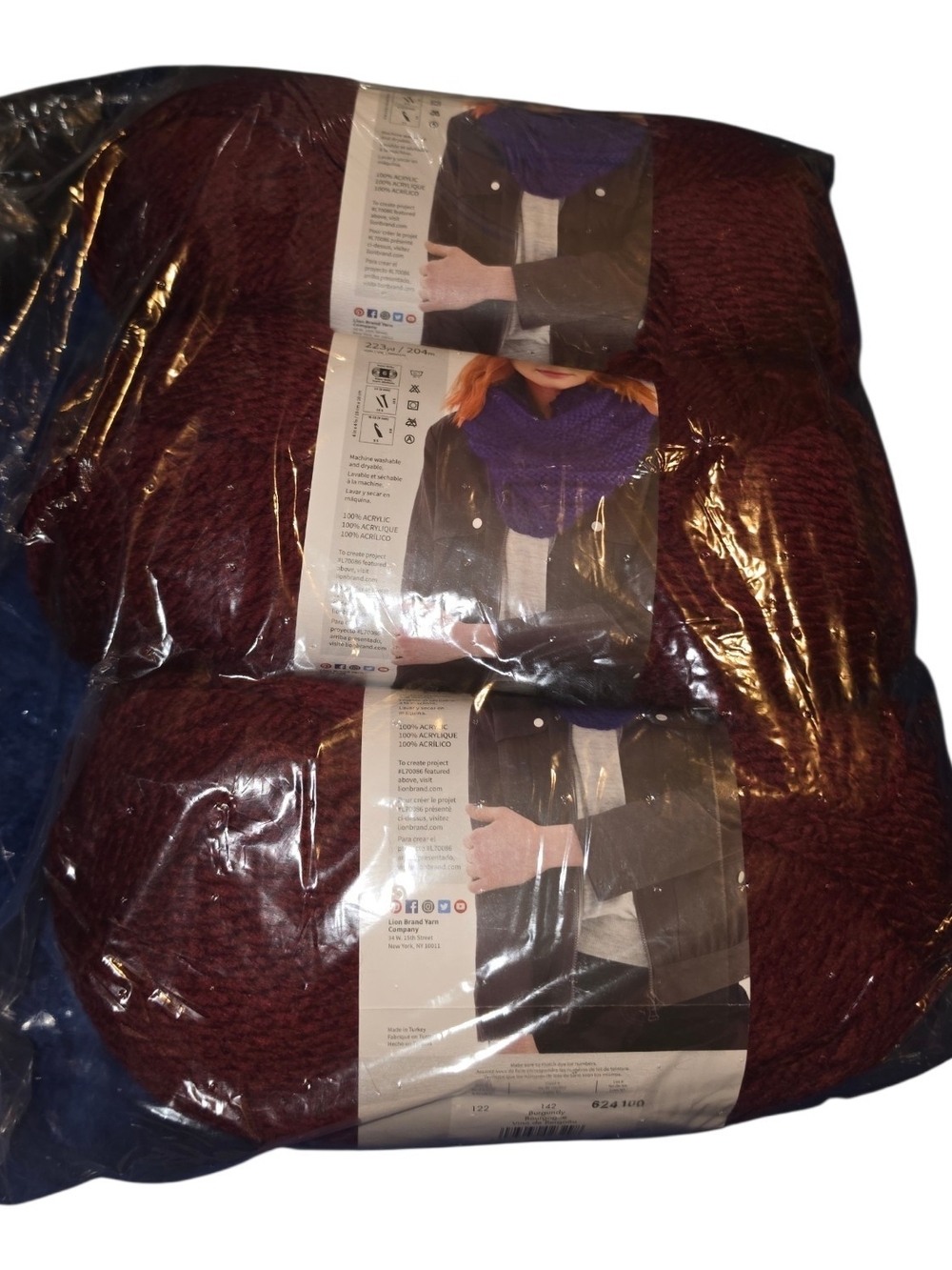 Lion Brand Wool-Ease Thick & Quick Burgundy Bonus Bundle Super Bulky #6 Yarn